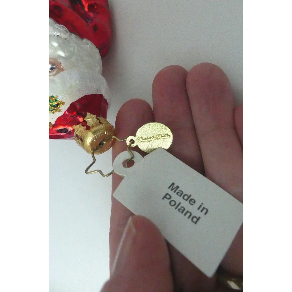 Christopher Radko Ready To Go Santa Sleigh Glass Christmas Ornament 1018616 New